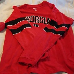 Thick long sleeved t shirt, GA Bulldogs style,